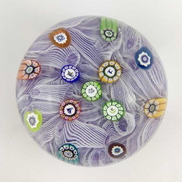 Perthshire PP47 1985 Millefiori Picture Cane Cat Bird Amethyst Paperweight Cert - Picture 1 of 16